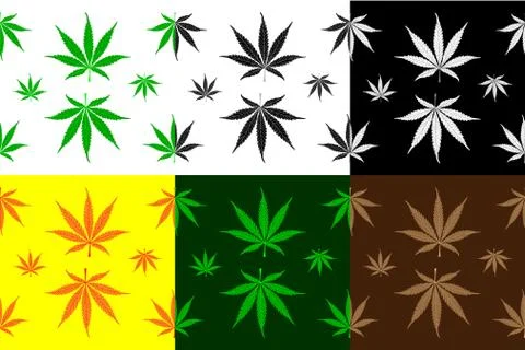 Seamless pattern of cannabis leaf Stock Illustration