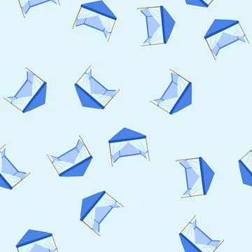 Seamless pattern canopy tent garden cartoon vector Stock Illustration