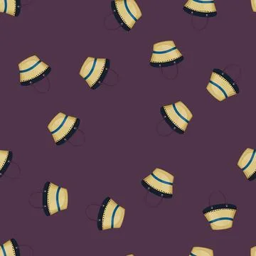 Seamless pattern canvas beach bag cartoon vector Illustrazione stock