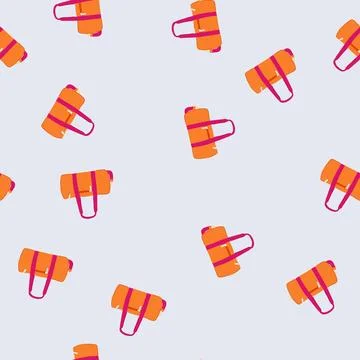 Seamless pattern canvas duffel bag cartoon vector Stock Illustration