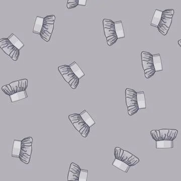 Seamless pattern cap chef hat cartoon vector Stock Illustration