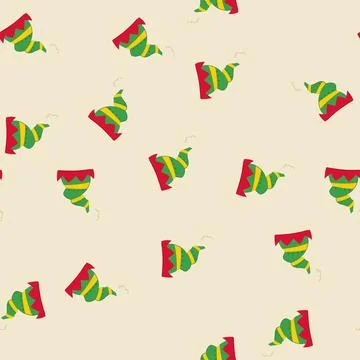 Seamless pattern cap elf santa hat cartoon vector Illustrazione stock