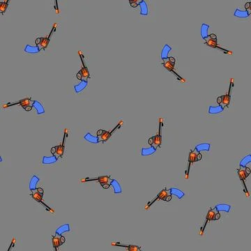Seamless pattern Cap gun toy weapon for childhood play Stock Illustration