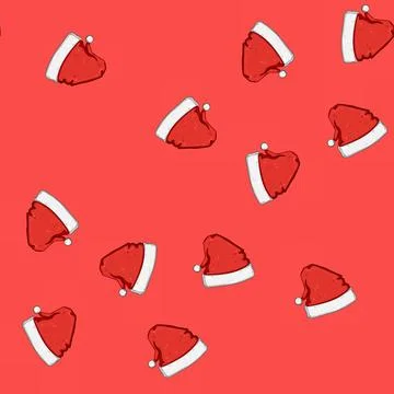 Seamless pattern cap hat santa cartoon vector 스톡 일러스트