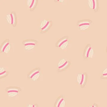Seamless pattern cap straw hat cartoon vector Stock Illustration