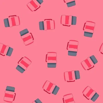 Seamless pattern cap thermos cartoon vector Stock Illustration