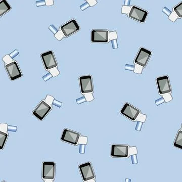 Seamless pattern capacity spirometer cartoon vector Stock Illustration