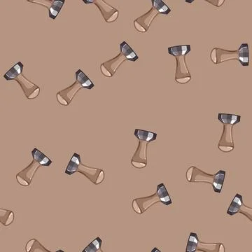 Seamless pattern cappuccino tamper coffee cartoon vector Stock Illustration