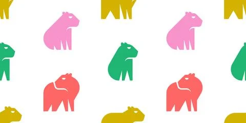 Seamless pattern with Capybaras 스톡 일러스트