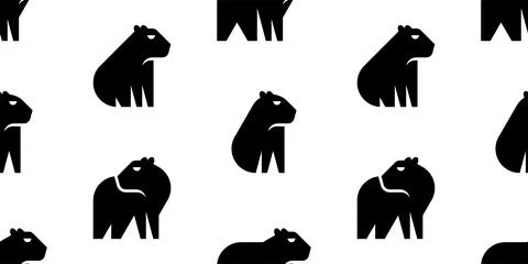 Seamless pattern with Capybaras 스톡 일러스트