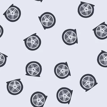 Seamless pattern car wheel showing flat tire and puncture issue Stock Illustration