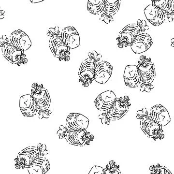 Seamless pattern caramel sketch hand drawn Stock Illustration