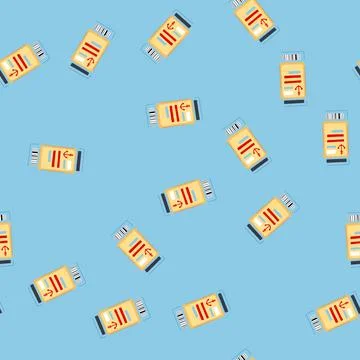 Seamless pattern card cruise ship ticket cartoon vector Stock Illustration