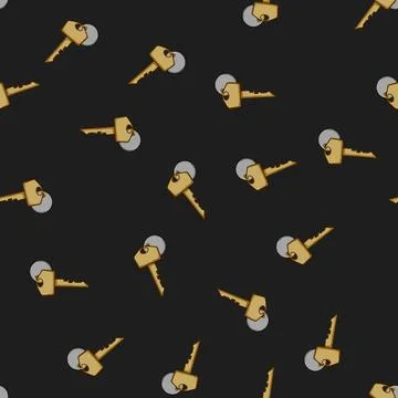 Seamless pattern card door key hotel cartoon vector Stock Illustration