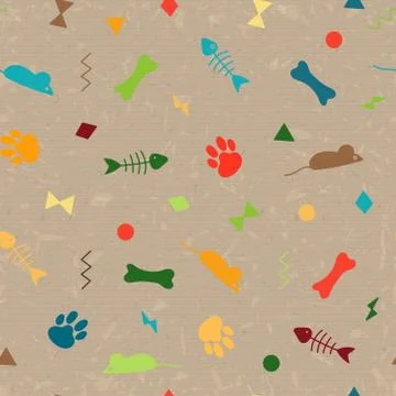 Seamless pattern for card, paper, scrapbook, wrapping, backdrop,texture. Pet Stock Illustration