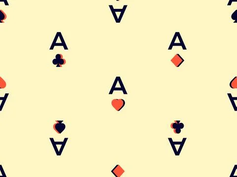 Seamless pattern with card suits Ace: diamonds, hearts, clubs, spades on a .. Illustrazione stock