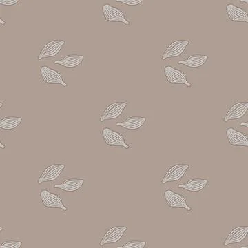 Seamless pattern cardamom on light background. Cute plant sketch ornament. Ge Stock Illustration