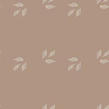 Seamless pattern cardamom on pastel background. Cute plant sketch ornament. G Stock Illustration