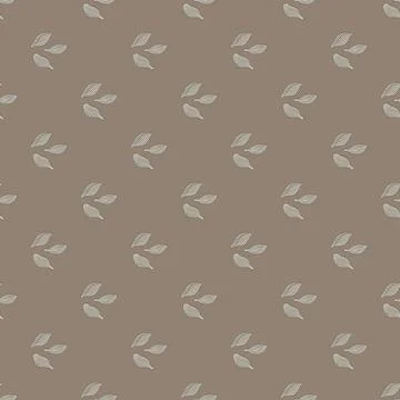 Seamless pattern cardamom on pastel brown background. Cute plant sketch ornam Stock Illustration