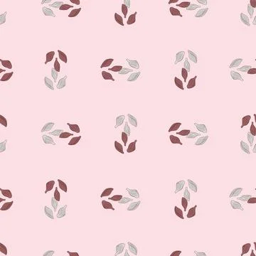 Seamless pattern cardamom on pink background. Cute plant sketch ornament. Geo Stock Illustration