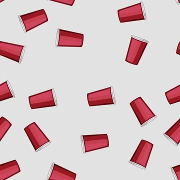 Seamless pattern cardboard paper cup cartoon vector Ilustração Stock