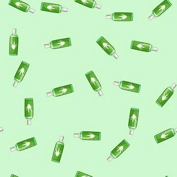 Seamless pattern care aloe vera cosmetic cartoon vector Illustrazione stock