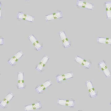 Seamless pattern care cotton pad cartoon vector Stock Illustration