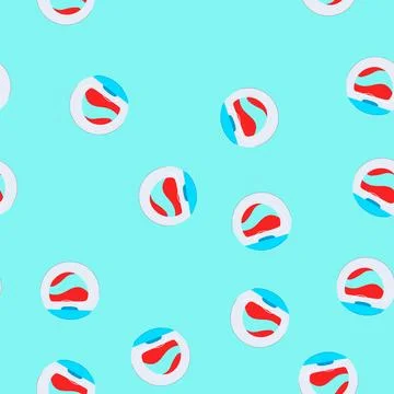 Seamless pattern care dental floss cartoon vector Stock Illustration
