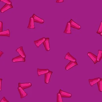 Seamless pattern care earplugs noise cartoon vector Stock Illustration