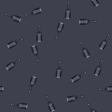 Seamless pattern care hair brush cartoon vector Stock Illustration