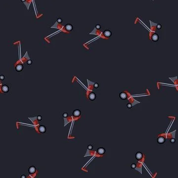 Seamless pattern care lawn mower cartoon vector Illustrazione stock