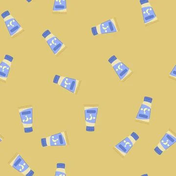 Seamless pattern care night cream cartoon vector Illustrazione stock