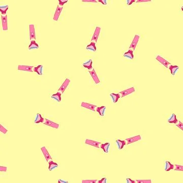Seamless pattern care shaver electric cartoon vector Stock Illustration