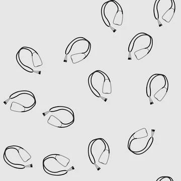 Seamless pattern care stethoscope cartoon vector Illustrazione stock