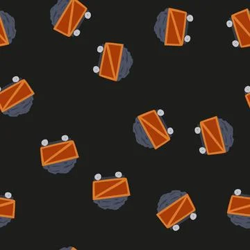 Seamless pattern cargo coal wagon cartoon vector Stockillustratie