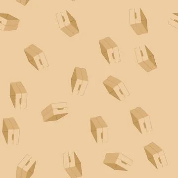 Seamless pattern cargo wooden crate cartoon vector Stock Illustration