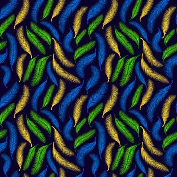 Seamless pattern. Carnival background on the dark blue. Stock Illustration
