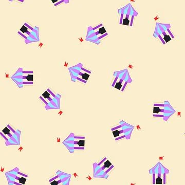 Seamless pattern carnival circus tent cartoon vector Stock Illustration