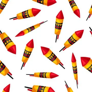 Seamless pattern with carnival fireworks. Stock-Illustration