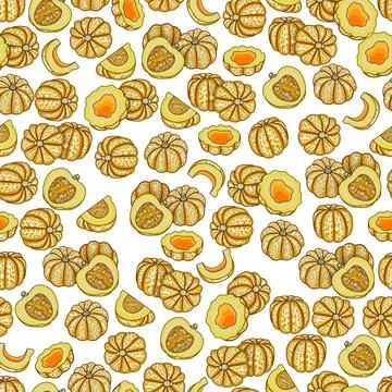 Seamless pattern, Carnival winter squash. Art 스톡 일러스트