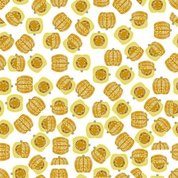 Seamless pattern with Carnival winter squash Stock Illustration