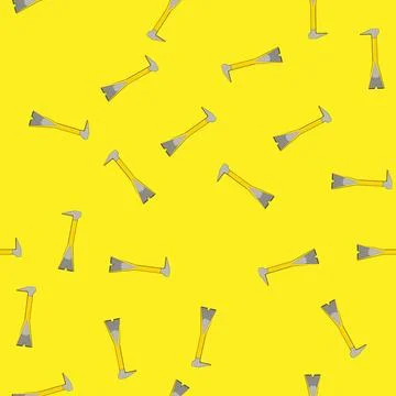 Seamless pattern carpentry crowbar metal cartoon vector Stock Illustration