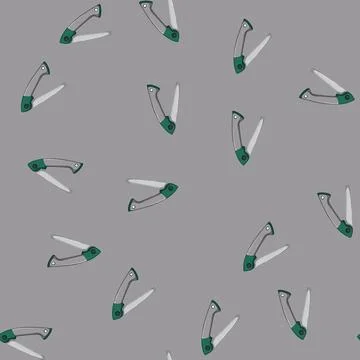 Seamless pattern carpentry saw hand cartoon vector Stock Illustration
