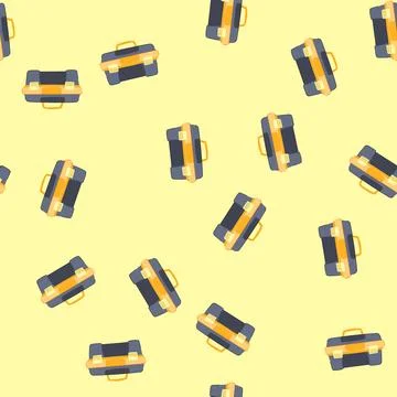 Seamless pattern carpentry toolbox cartoon vector Stock Illustration