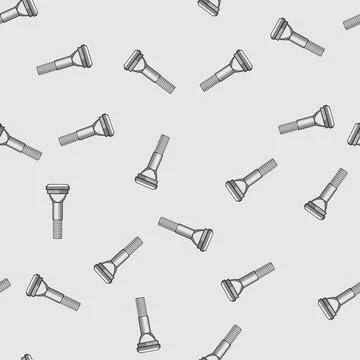 Seamless pattern Carriage bolt fastening hardware for industrial applications Stock Illustration