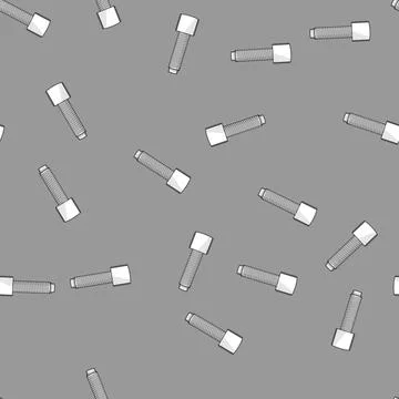Seamless pattern Carriage bolt object for construction and repair work Stock Illustration
