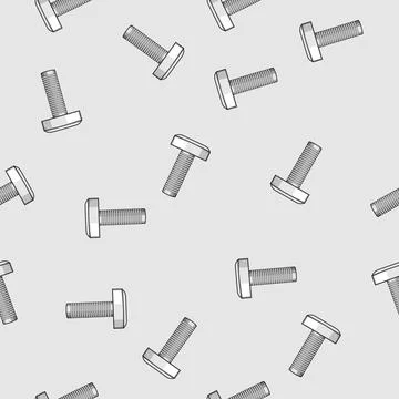 Seamless pattern Carriage bolt vector for construction and repair 스톡 일러스트