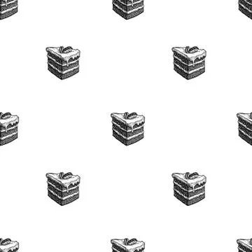 Seamless pattern with carrot cake. Illustrazione stock