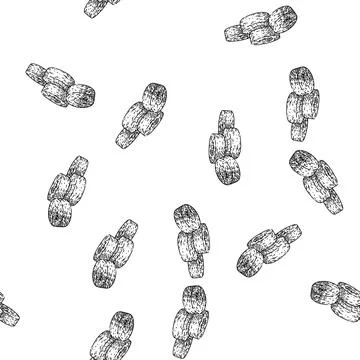 Seamless pattern carrot slice sketch hand drawn Stock Illustration