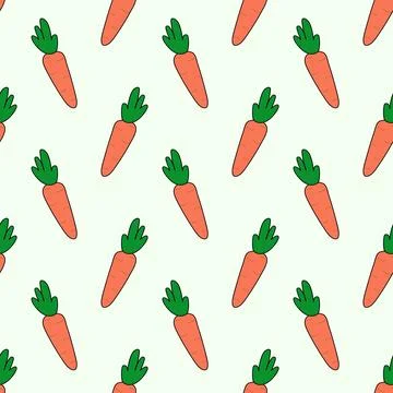 Seamless pattern with carrot. Vegetable background. Stock Illustration